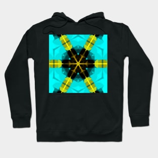 Retro Mandala Flower Yellow Blue and Black Hoodie